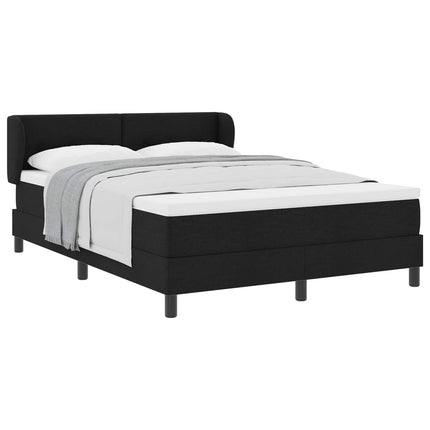 Box spring seng med hovedgærde Sort 140 x 190 cm Stof