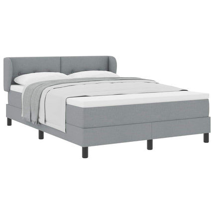 Box spring seng med hovedgærde Lysegrå 160 x 200 cm Stof