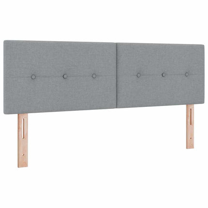 Box spring seng med hovedgærde Lysegrå 160 x 200 cm Stof