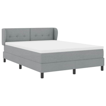 Box spring seng med hovedgærde Lysegrå 160 x 200 cm Stof