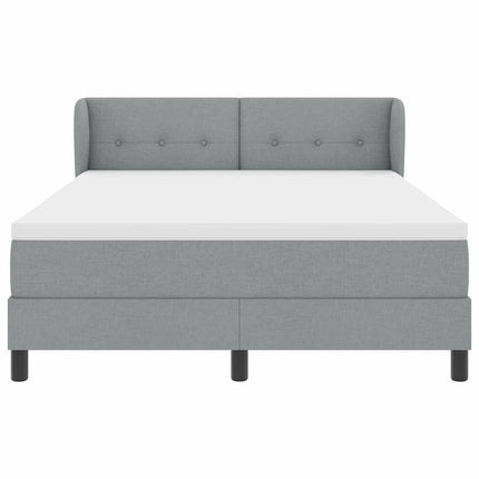 Box spring seng med hovedgærde Lysegrå 160 x 200 cm Stof