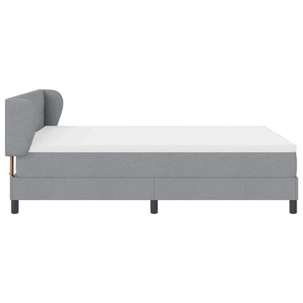 Box spring seng med hovedgærde Lysegrå 160 x 200 cm Stof