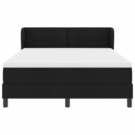 Box spring seng med hovedgærde Sort 160 x 200 cm Stof