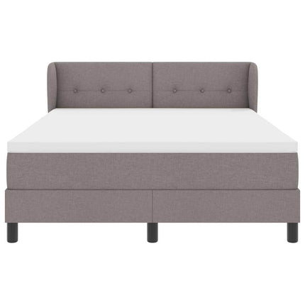 Box spring seng med hovedgærde Gråbrun 160 x 200 cm Stof