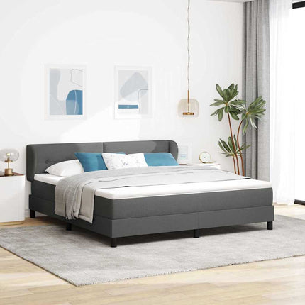 Box spring seng med hovedgærde Mørkegrå 180 x 200 cm Stof