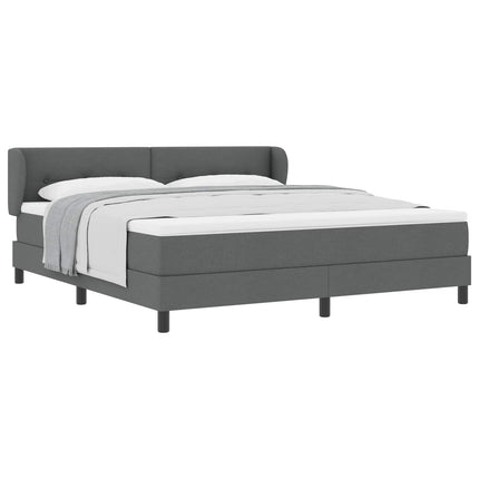 Box spring seng med hovedgærde Mørkegrå 180 x 200 cm Stof