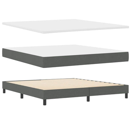 Box spring seng med hovedgærde Mørkegrå 180 x 200 cm Stof