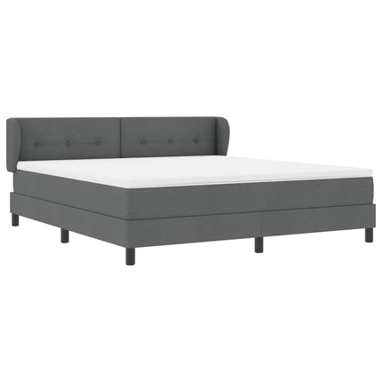 Box spring seng med hovedgærde Mørkegrå 180 x 200 cm Stof