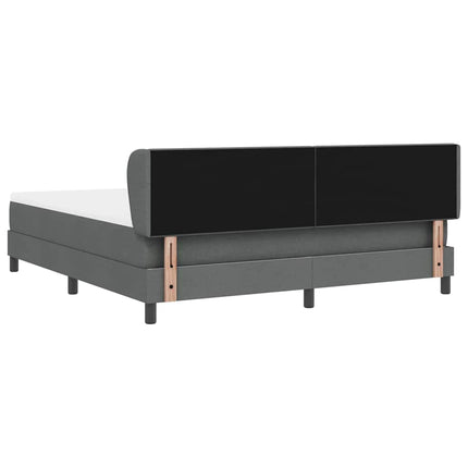 Box spring seng med hovedgærde Mørkegrå 180 x 200 cm Stof