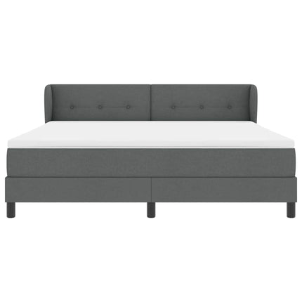 Box spring seng med hovedgærde Mørkegrå 180 x 200 cm Stof