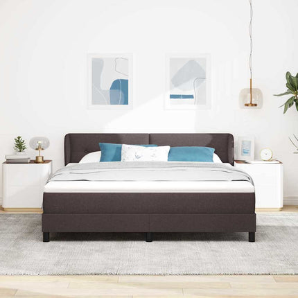Box spring seng med hovedgærde Mørk Brun 180 x 200 cm Stof
