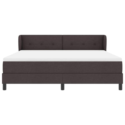 Box spring seng med hovedgærde Mørk Brun 180 x 200 cm Stof