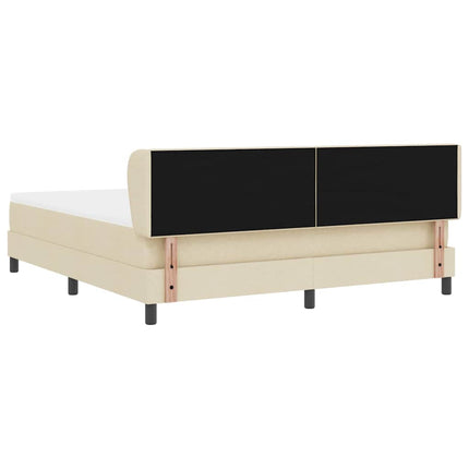 Box spring seng med hovedgærde Creme 180 x 200 cm Stof