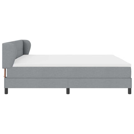 Box spring seng med hovedgærde Lysegrå 200 x 200 cm Stof