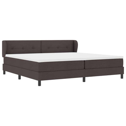 Box spring seng med hovedgærde Mørk Brun 200 x 200 cm Stof