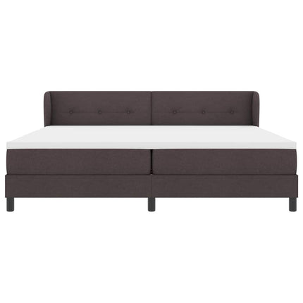 Box spring seng med hovedgærde Mørk Brun 200 x 200 cm Stof
