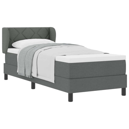Box spring seng med hovedgærde Mørkegrå 80 x 200 cm Stof
