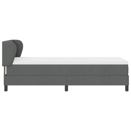 Box spring seng med hovedgærde Mørkegrå 80 x 200 cm Stof