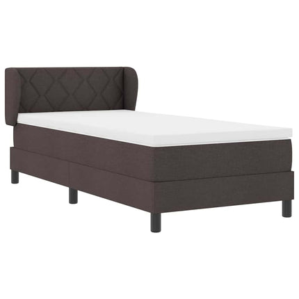 Box spring seng med hovedgærde Mørk Brun 90 x 200 cm Stof