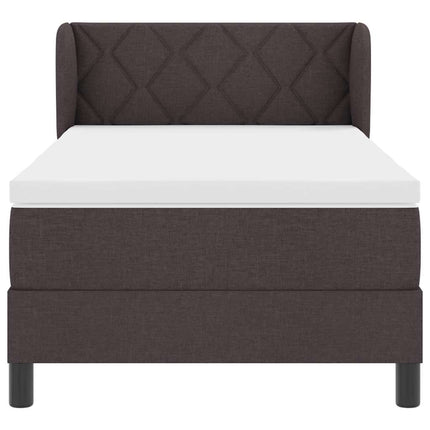 Box spring seng med hovedgærde Mørk Brun 90 x 200 cm Stof