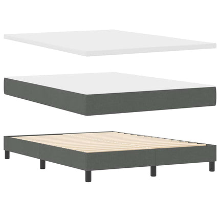 Box spring seng med hovedgærde Mørkegrå 140 x 190 cm Stof
