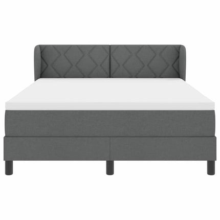Box spring seng med hovedgærde Mørkegrå 140 x 190 cm Stof