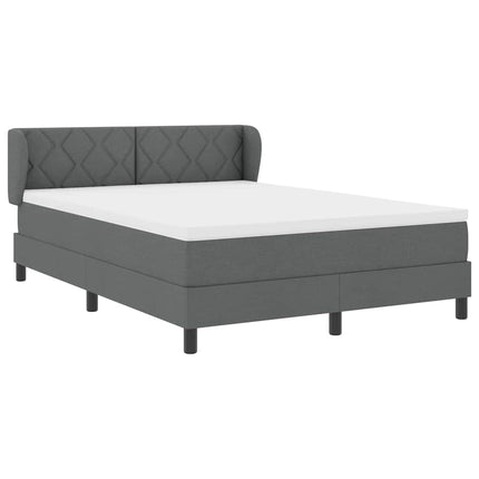 Box spring seng med hovedgærde Mørkegrå 140 x 200 cm Stof