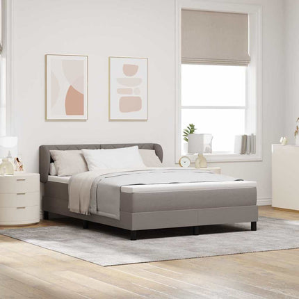 Box spring seng med hovedgærde Gråbrun 140 x 200 cm Stof