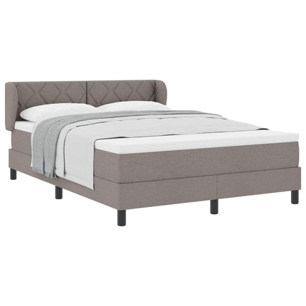 Box spring seng med hovedgærde Gråbrun 140 x 200 cm Stof