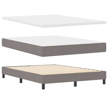 Box spring seng med hovedgærde Gråbrun 140 x 200 cm Stof