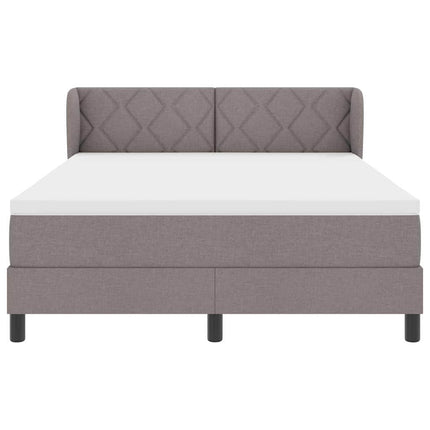 Box spring seng med hovedgærde Gråbrun 140 x 200 cm Stof