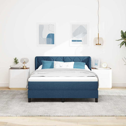Box spring seng med hovedgærde Blå 140 x 200 cm Stof