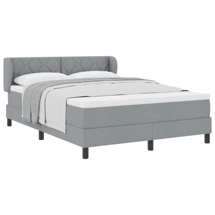 Box spring seng med hovedgærde Lysegrå 160 x 200 cm Stof