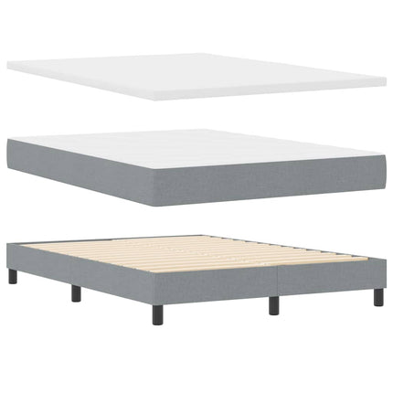 Box spring seng med hovedgærde Lysegrå 160 x 200 cm Stof