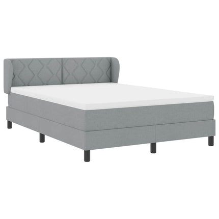 Box spring seng med hovedgærde Lysegrå 160 x 200 cm Stof