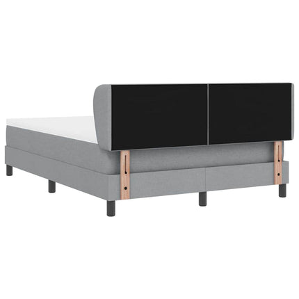 Box spring seng med hovedgærde Lysegrå 160 x 200 cm Stof