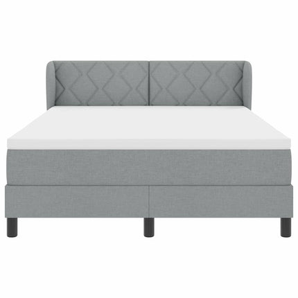 Box spring seng med hovedgærde Lysegrå 160 x 200 cm Stof