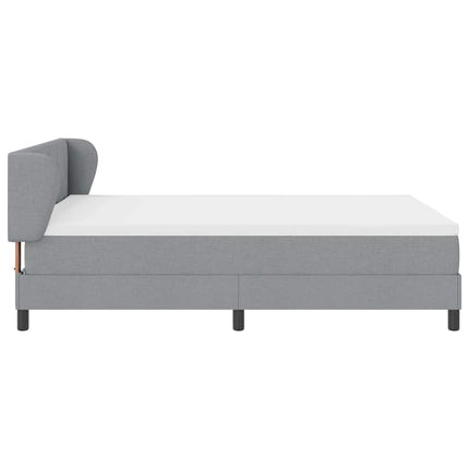 Box spring seng med hovedgærde Lysegrå 160 x 200 cm Stof