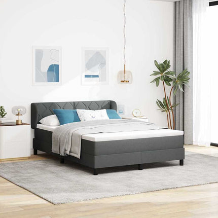 Box spring seng med hovedgærde Mørkegrå 160 x 200 cm Stof