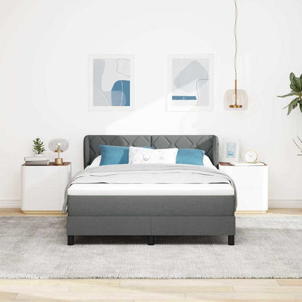Box spring seng med hovedgærde Mørkegrå 160 x 200 cm Stof