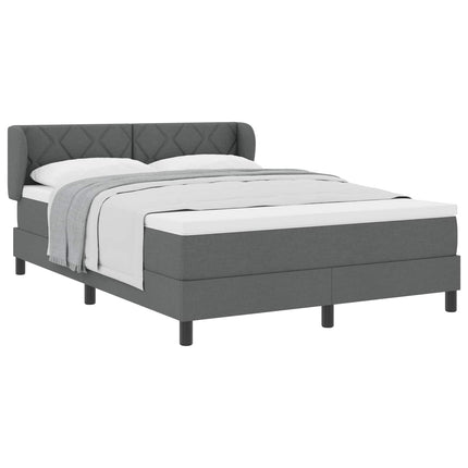 Box spring seng med hovedgærde Mørkegrå 160 x 200 cm Stof