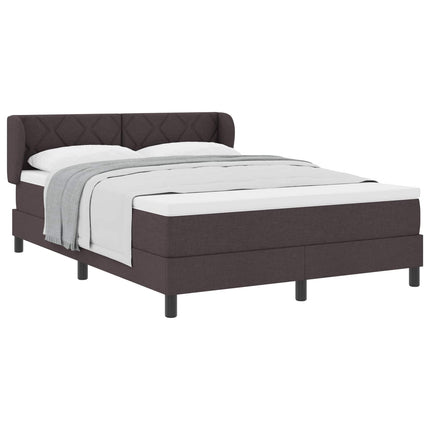 Box spring seng med hovedgærde Mørk Brun 160 x 200 cm Stof