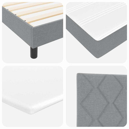 Box spring seng med hovedgærde Lysegrå 180 x 200 cm Stof