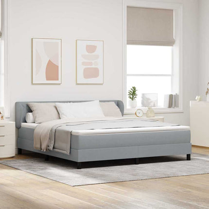 Box spring seng med hovedgærde Lysegrå 180 x 200 cm Stof
