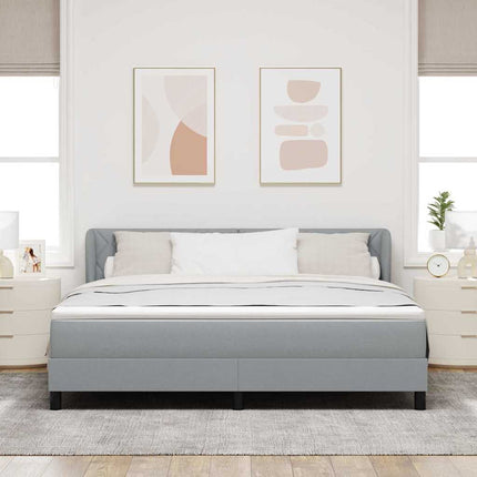 Box spring seng med hovedgærde Lysegrå 180 x 200 cm Stof
