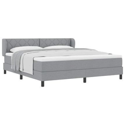 Box spring seng med hovedgærde Lysegrå 180 x 200 cm Stof