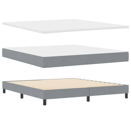 Box spring seng med hovedgærde Lysegrå 180 x 200 cm Stof