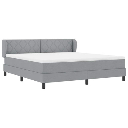 Box spring seng med hovedgærde Lysegrå 180 x 200 cm Stof