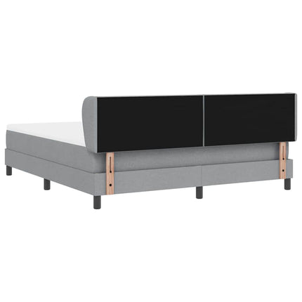 Box spring seng med hovedgærde Lysegrå 180 x 200 cm Stof