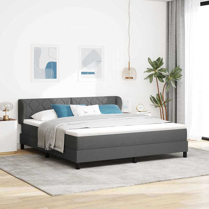 Box spring seng med hovedgærde Mørkegrå 180 x 200 cm Stof